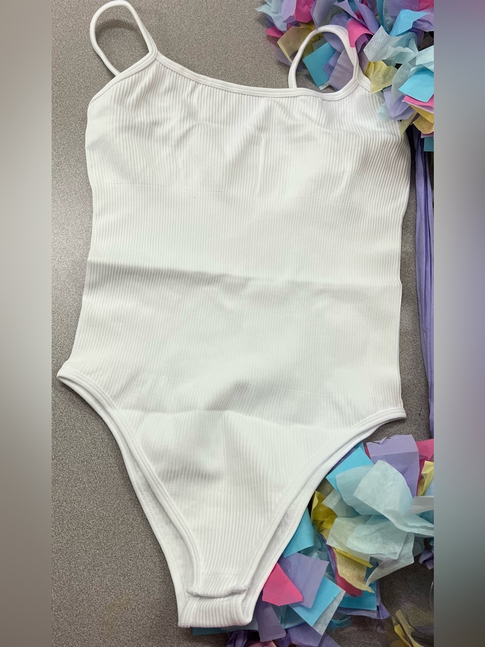 (3)‼️OQQ Sz M Ribbed Spaghetti Strap Tank body suits - Picture 5 of 7